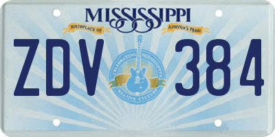 MS license plate ZDV384