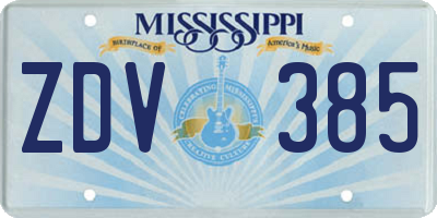 MS license plate ZDV385