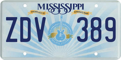MS license plate ZDV389