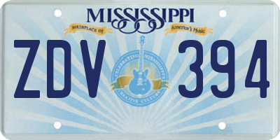 MS license plate ZDV394