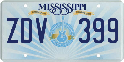 MS license plate ZDV399