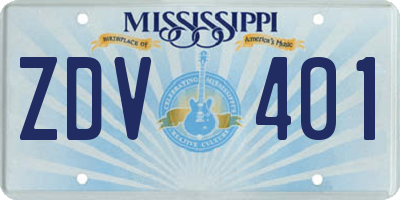 MS license plate ZDV401