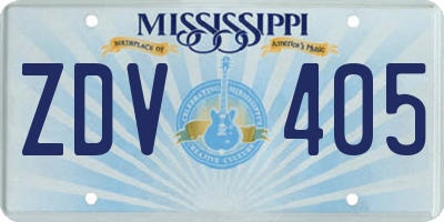 MS license plate ZDV405