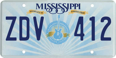 MS license plate ZDV412