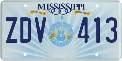 MS license plate ZDV413