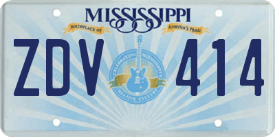 MS license plate ZDV414