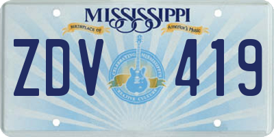 MS license plate ZDV419