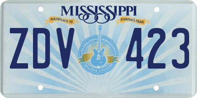 MS license plate ZDV423
