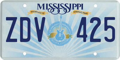 MS license plate ZDV425