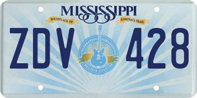 MS license plate ZDV428
