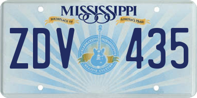 MS license plate ZDV435
