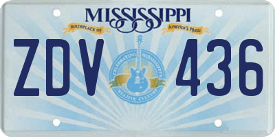 MS license plate ZDV436