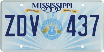 MS license plate ZDV437