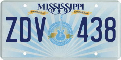MS license plate ZDV438