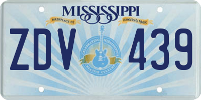 MS license plate ZDV439