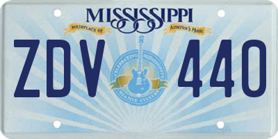 MS license plate ZDV440