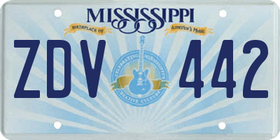 MS license plate ZDV442