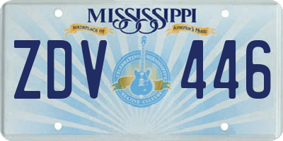 MS license plate ZDV446