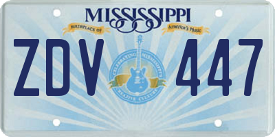MS license plate ZDV447