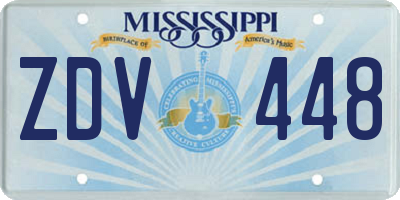 MS license plate ZDV448