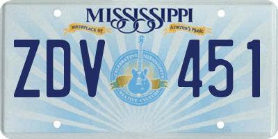 MS license plate ZDV451