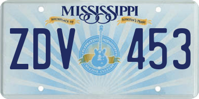 MS license plate ZDV453