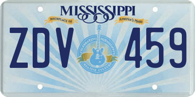 MS license plate ZDV459