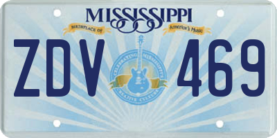 MS license plate ZDV469