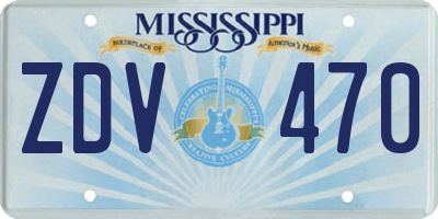 MS license plate ZDV470