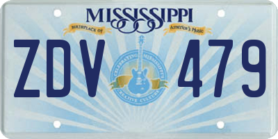 MS license plate ZDV479