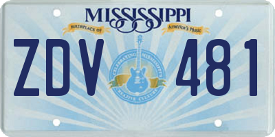 MS license plate ZDV481