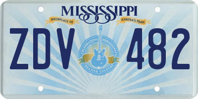 MS license plate ZDV482