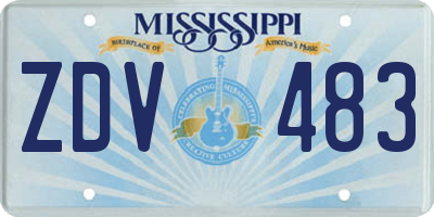 MS license plate ZDV483