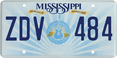 MS license plate ZDV484
