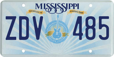 MS license plate ZDV485