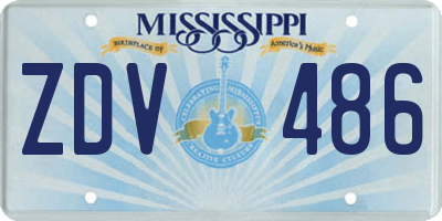 MS license plate ZDV486