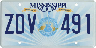 MS license plate ZDV491