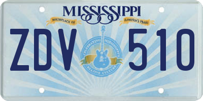 MS license plate ZDV510