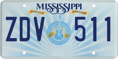 MS license plate ZDV511