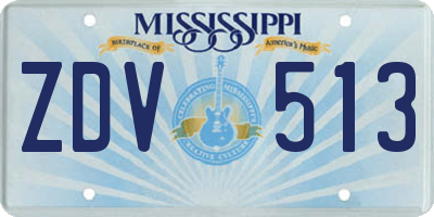 MS license plate ZDV513