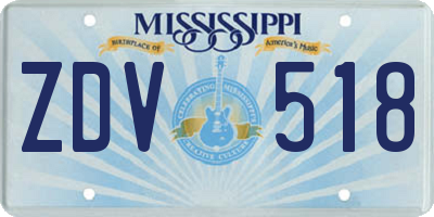 MS license plate ZDV518