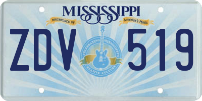 MS license plate ZDV519