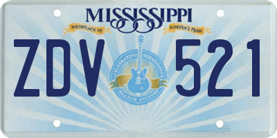 MS license plate ZDV521