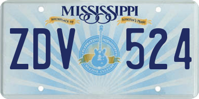 MS license plate ZDV524