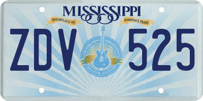 MS license plate ZDV525