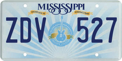 MS license plate ZDV527