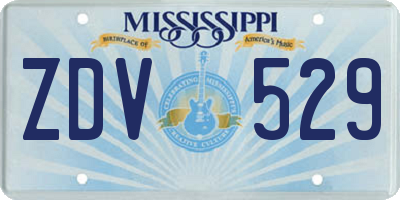 MS license plate ZDV529