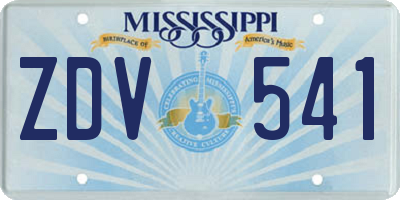 MS license plate ZDV541
