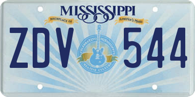 MS license plate ZDV544