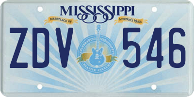 MS license plate ZDV546